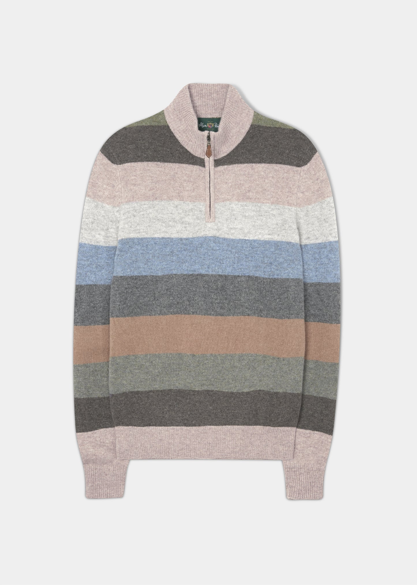 Lyndhurst Lambswool 1/4 Zip Jumper Cobble Base