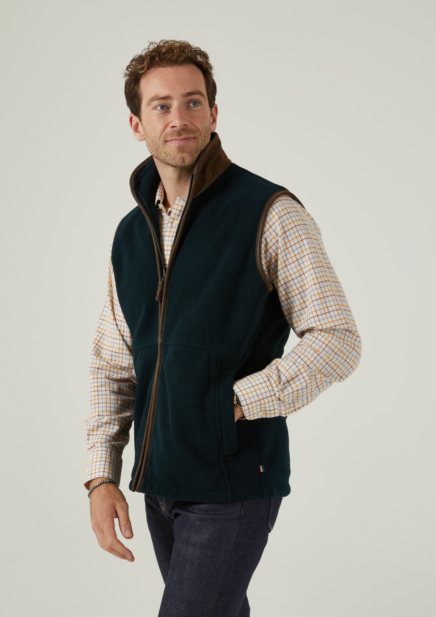 Aylsham Men's Fleece Gilet In Dark Navy
