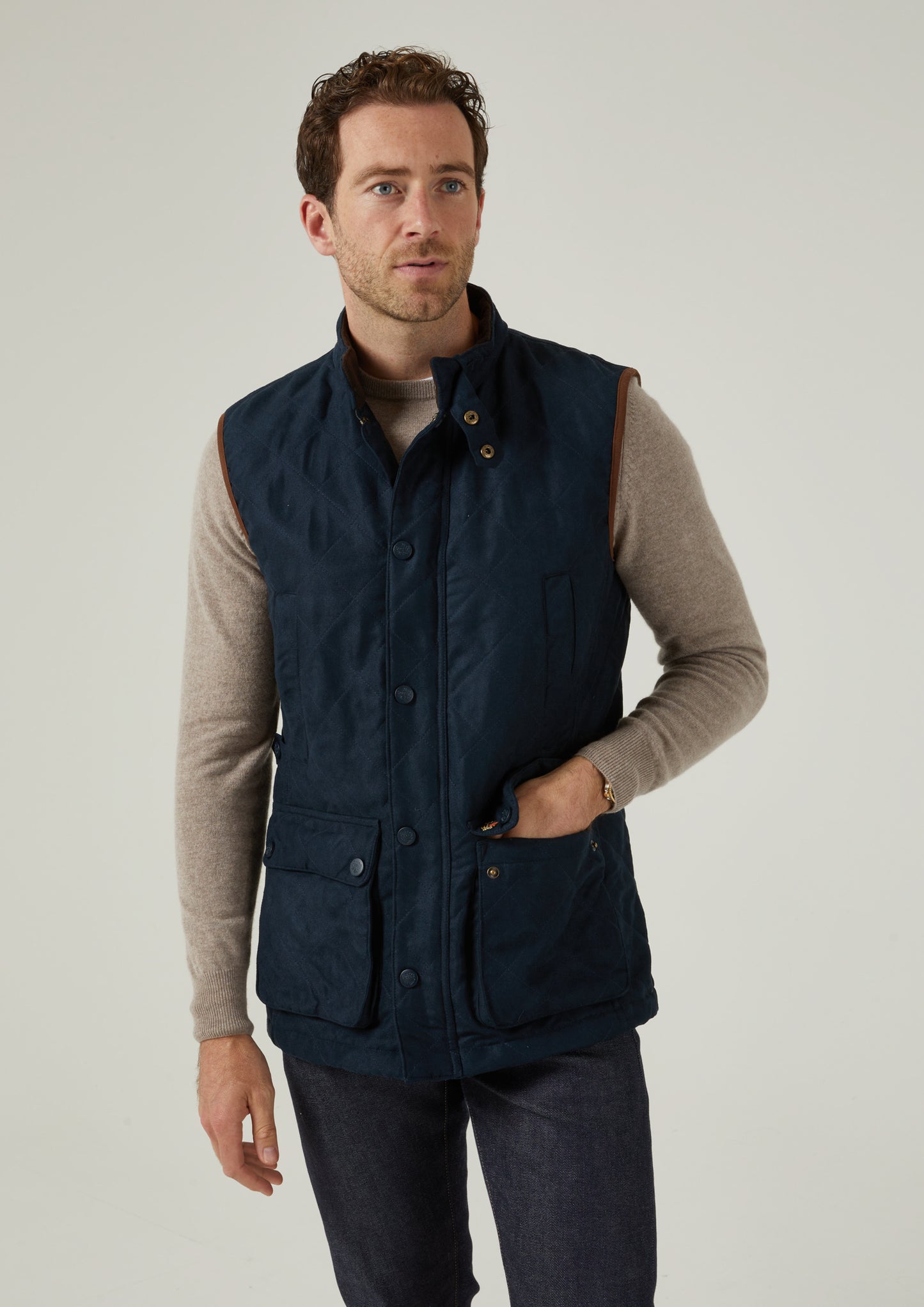 Felwell Men's Quilted Gilet In Dark Navy
