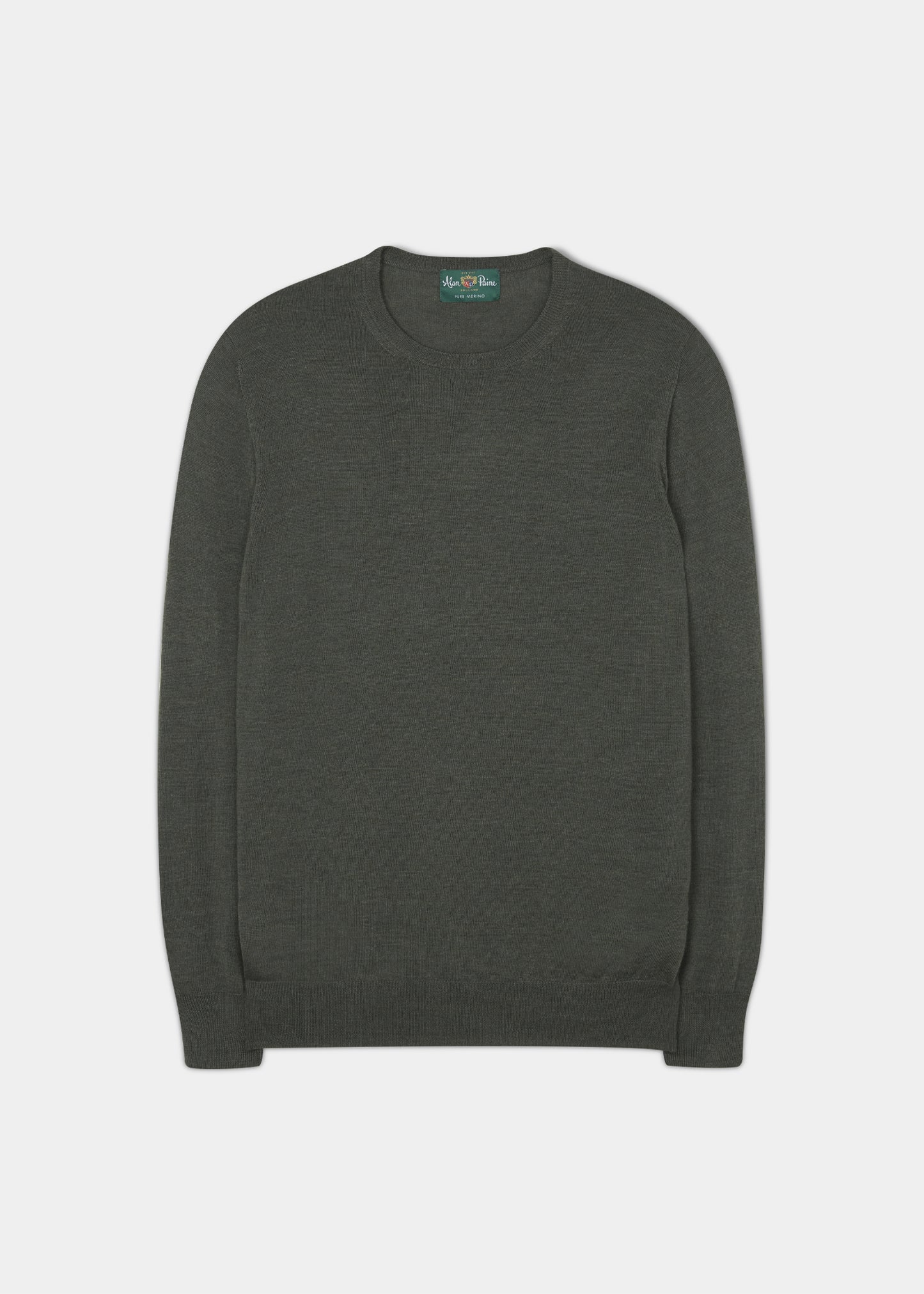 Radstone Men's Merino Wool Jumper in Seaweed - Regular Fit