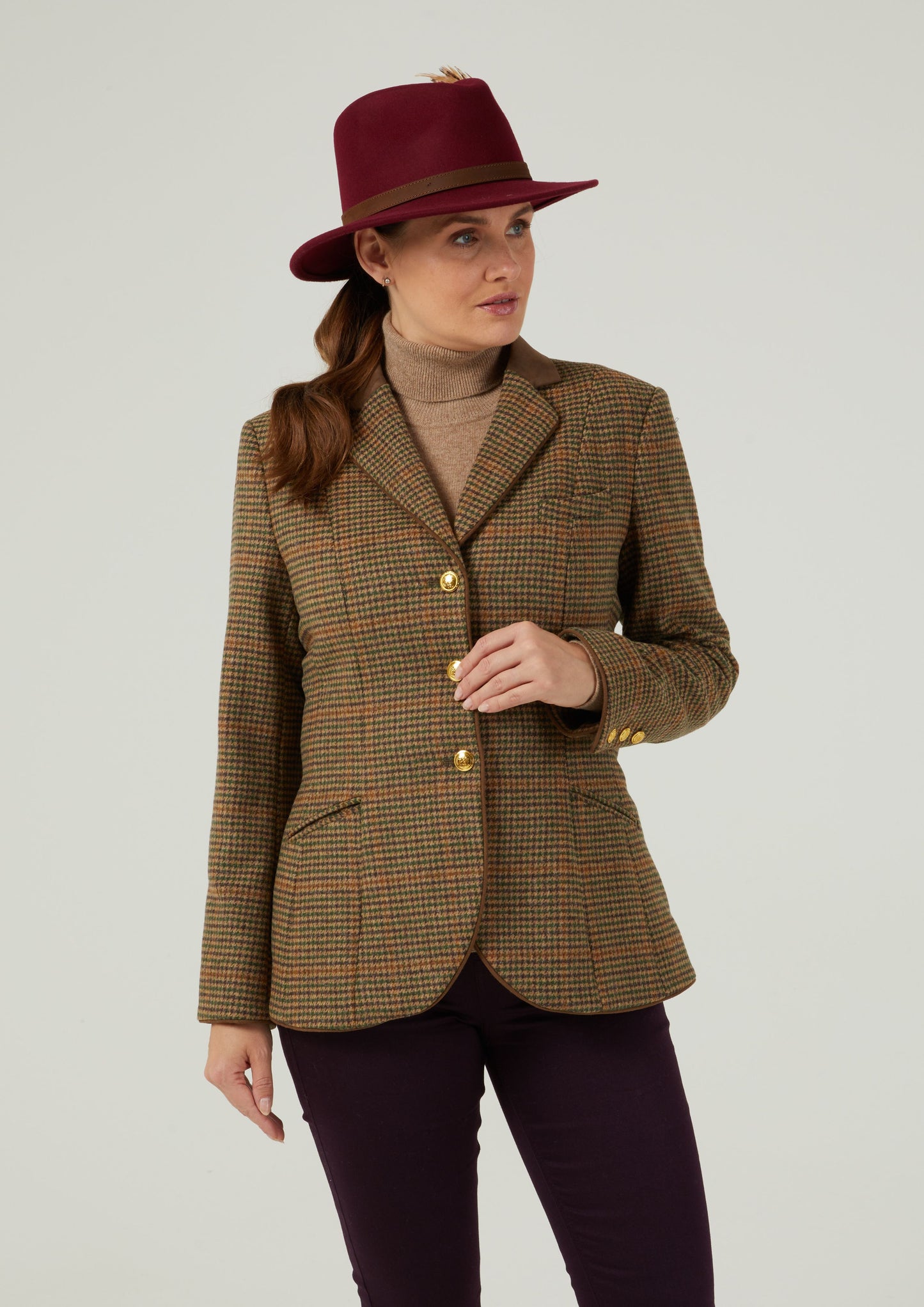 Surrey Ladies Tweed Blazer In Sycamore