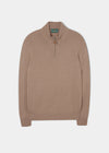 Sutherland Lambswool 1/4 Zip Jumper in Camel