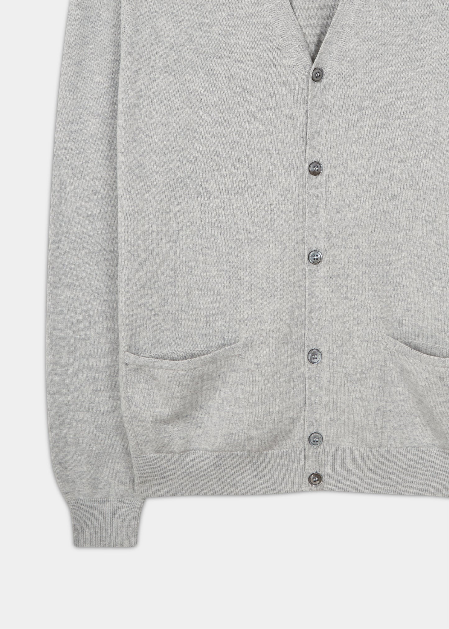 Alan Paine cotton cashmere cardigan in dove