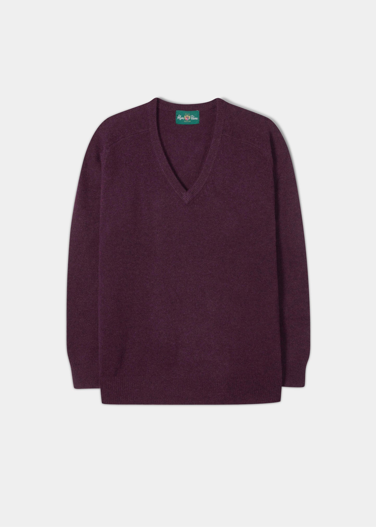 Hampshire Lambswool Saddle Shoulder Black Grape Jumper
