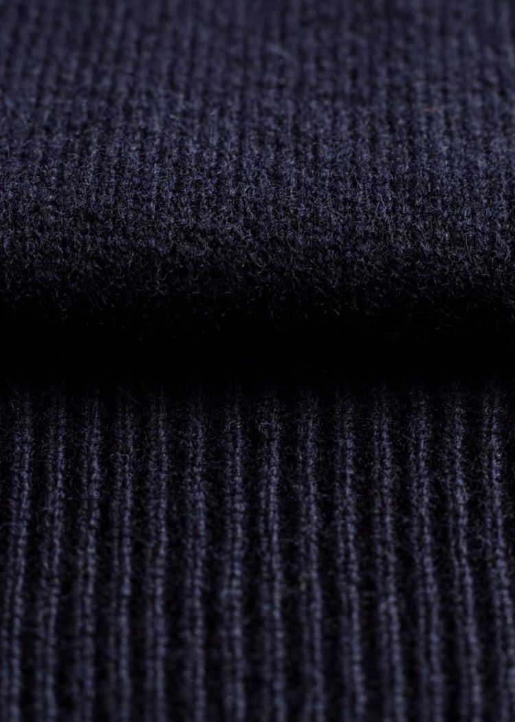 Hampshire Lambswool Saddle Shoulder Navy Jumper