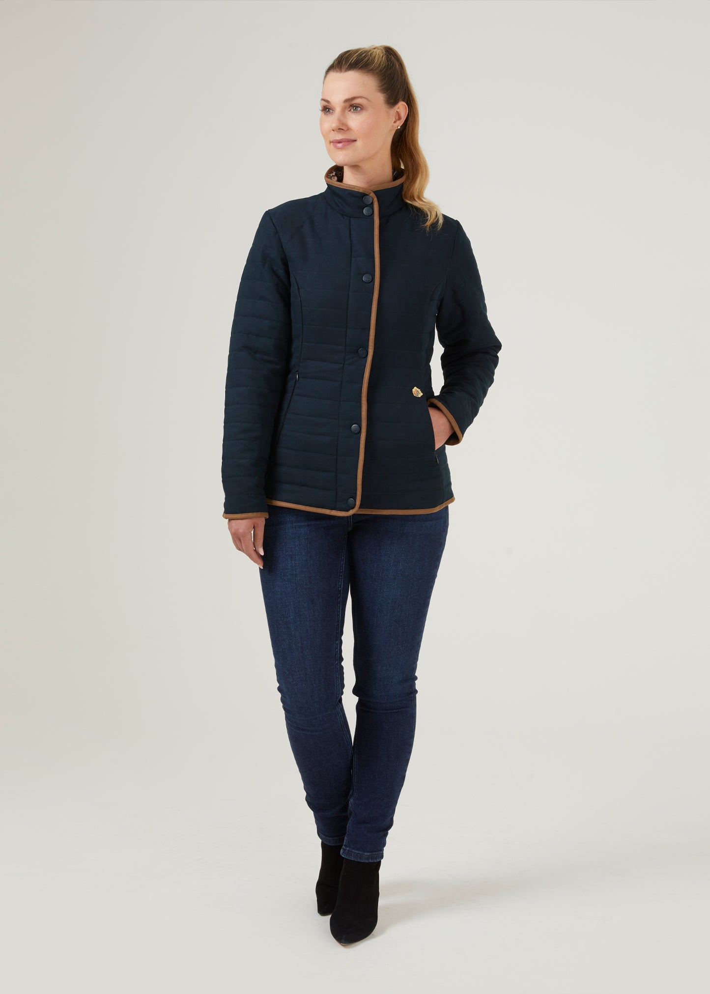 Ladies Quilted Jacket in Dark Navy