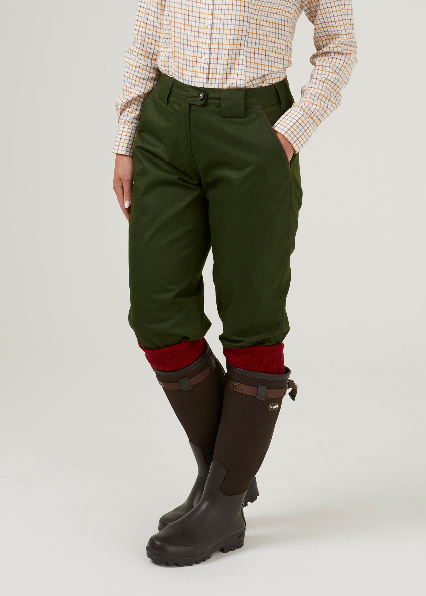 Ladies Waterproof Breeks in Pesto