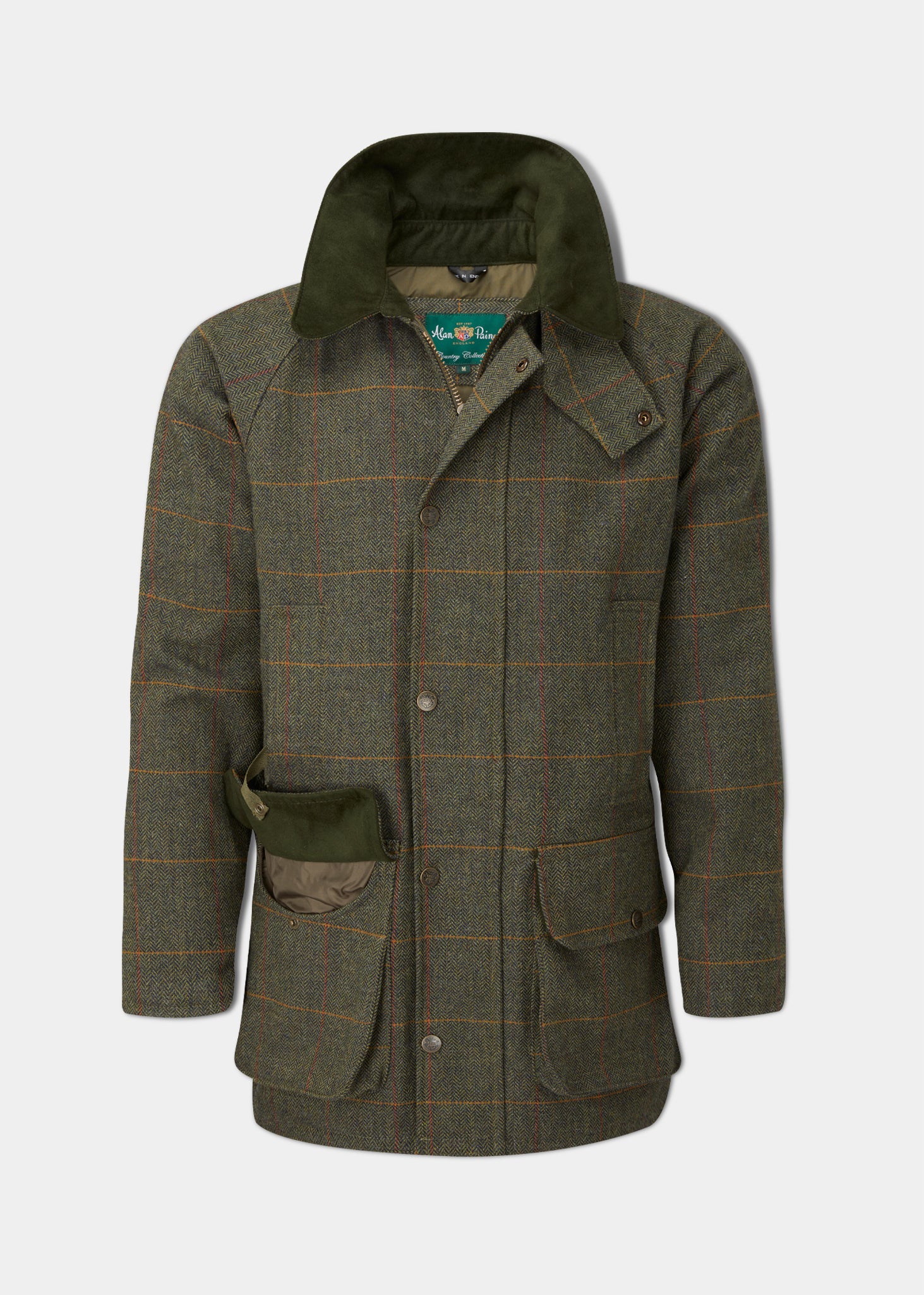 Rutland Men s Tweed Waterproof Shooting Coat In Seaweed Regular Fit