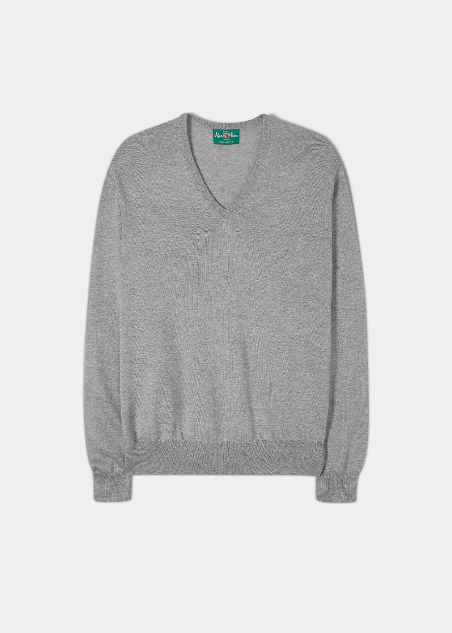 Millbreck Merino Wool V Neck Jumper in Grey – Alan Paine