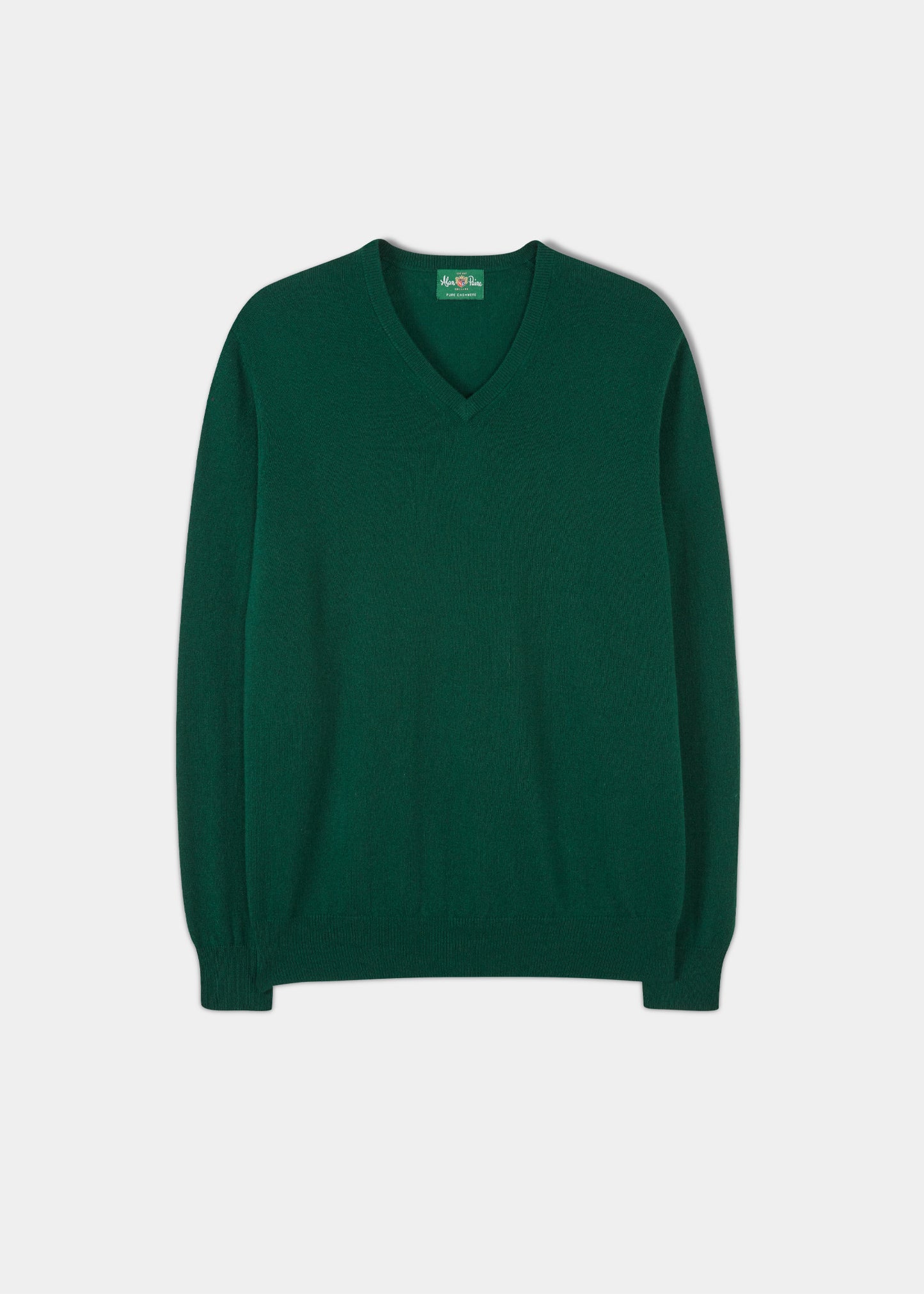 Haddington Cashmere Jumper in Tartan Green - Regular Fit