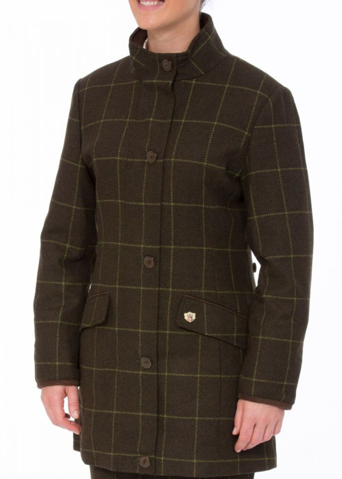 Combrook Ladies Tweed Field Jacket In Avocado - Regular Fit