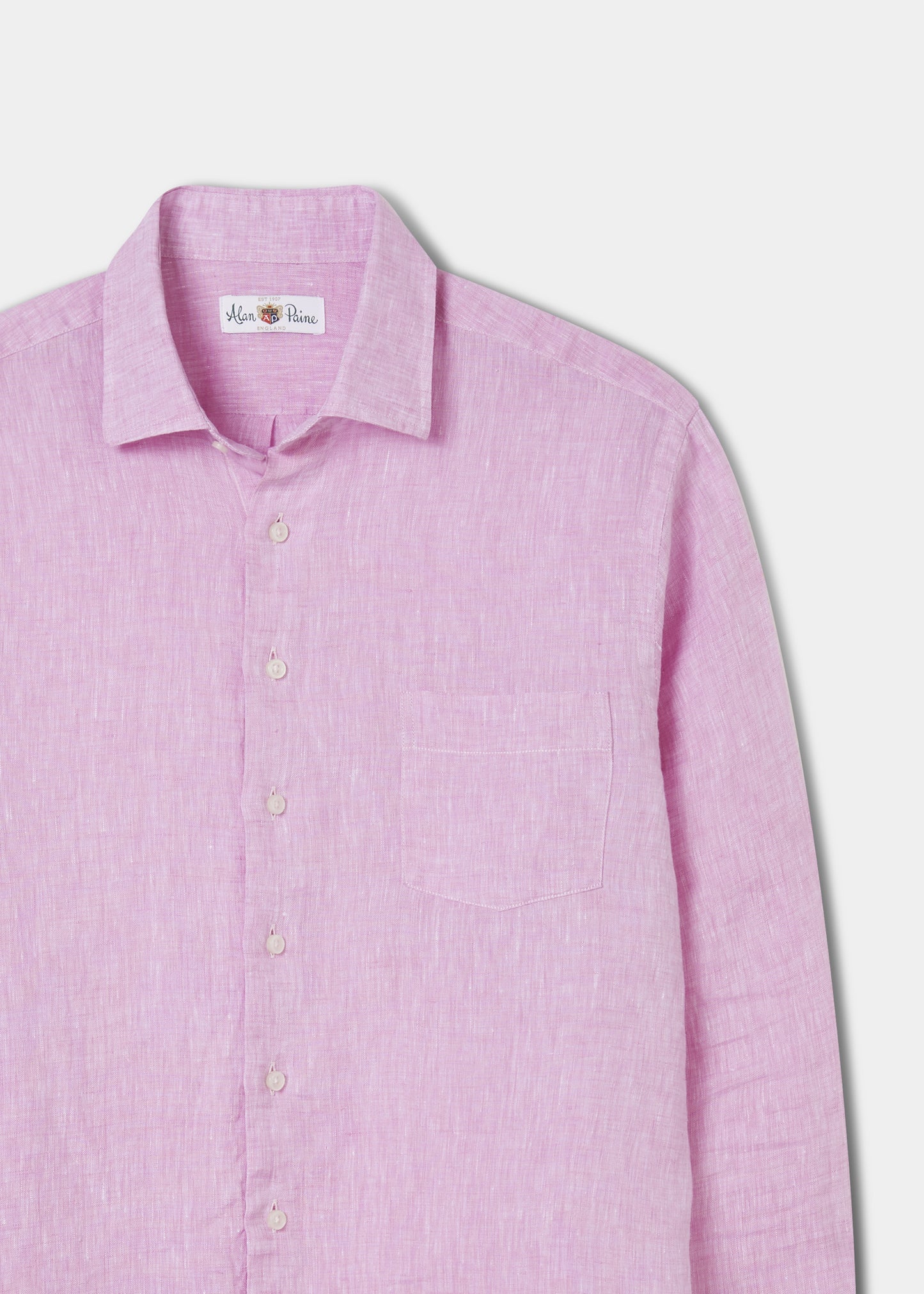 Halbeath Pink Linen Shirt - Classic Fit