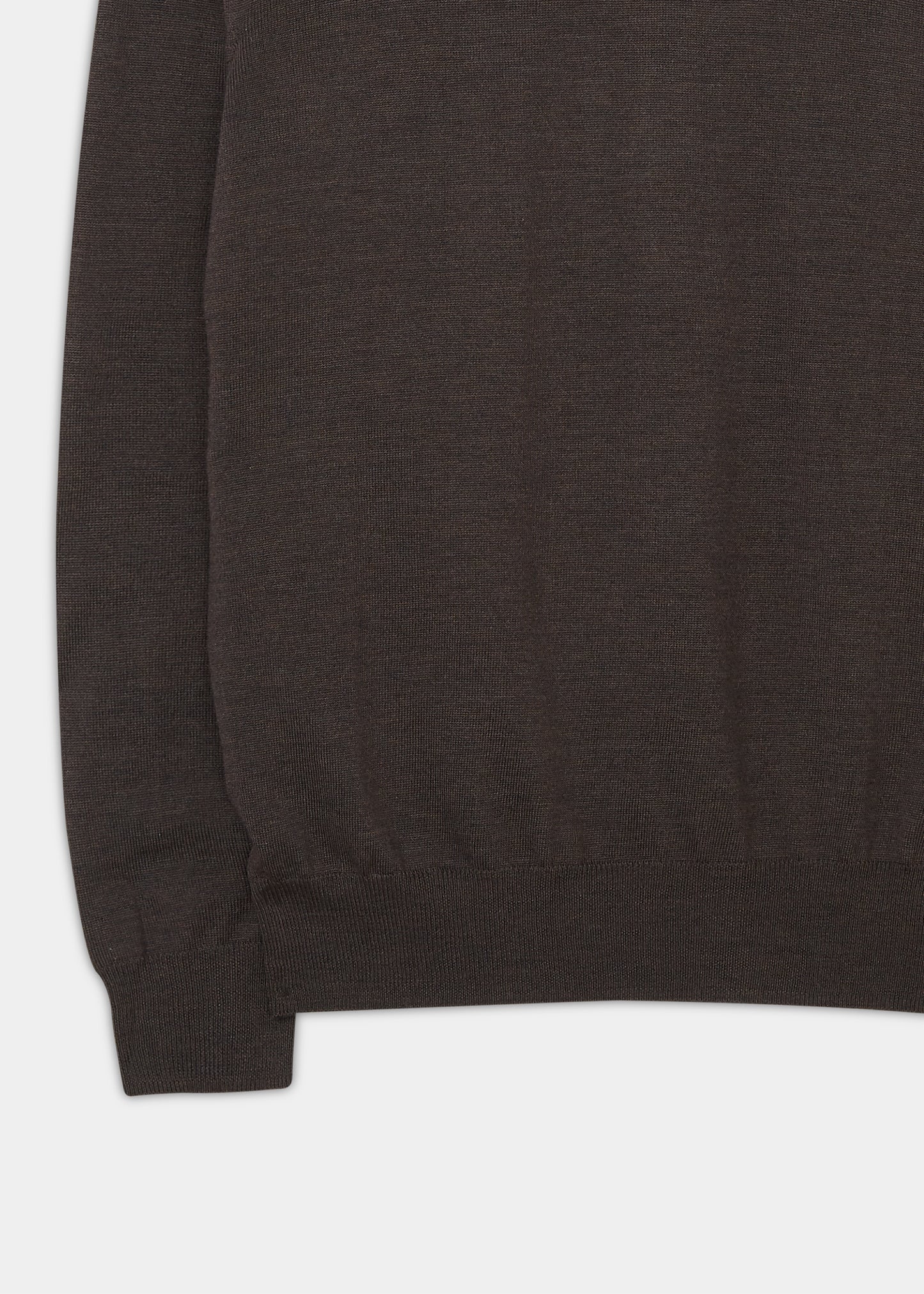 Men's Merino Wool Roll Neck Jumper in Dark Brown