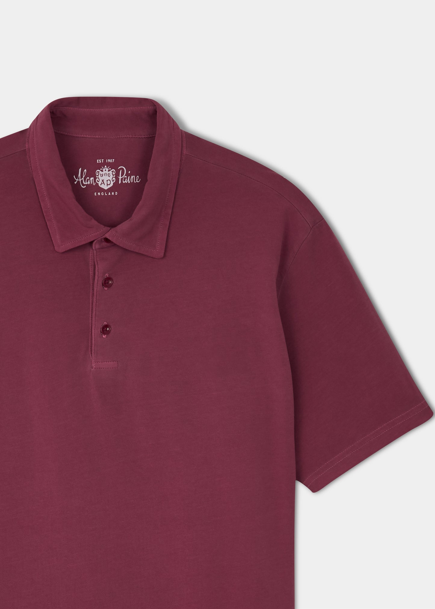 Tutbury Faded Dye Polo Shirt In Claret - Without Emblem