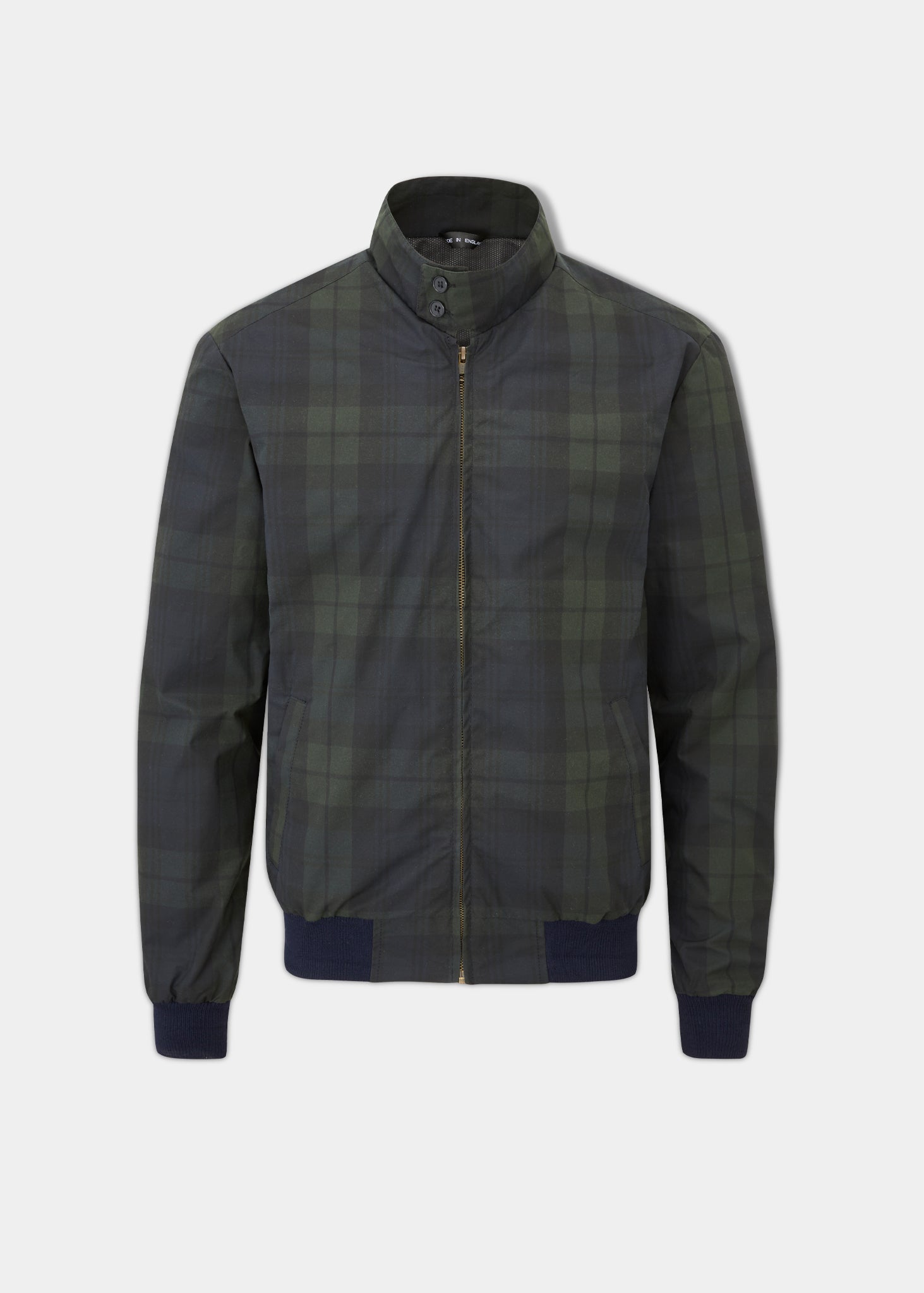 Letson Bomber Jacket In Navy Check – Alan Paine - Main Image