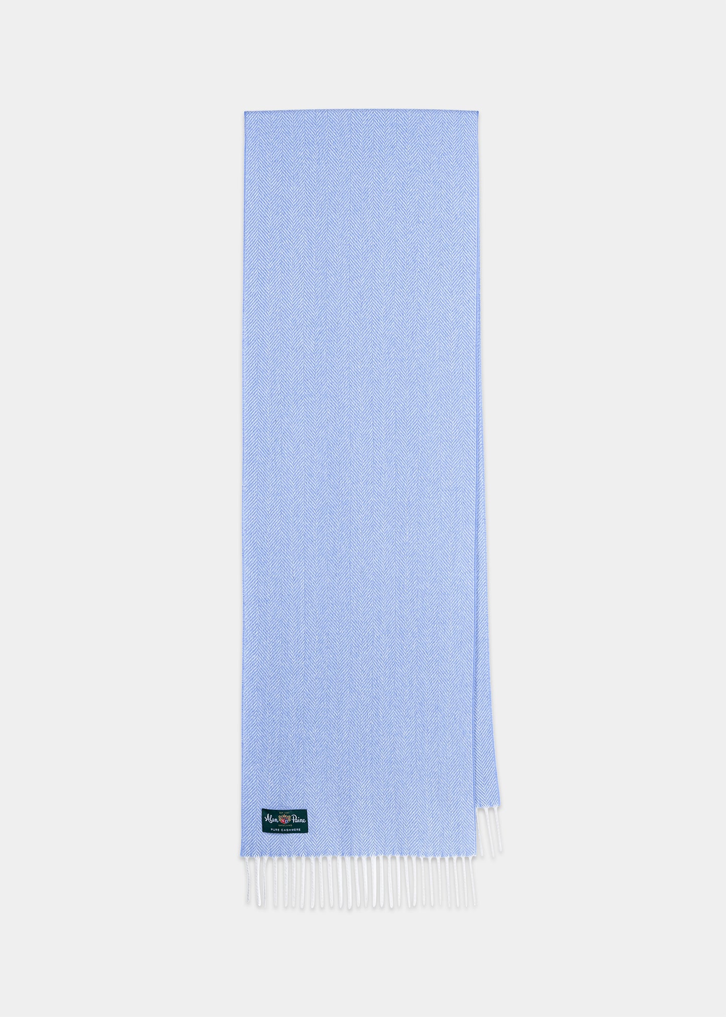 Kinross Cashmere Herringbone Scarf In Glacier
