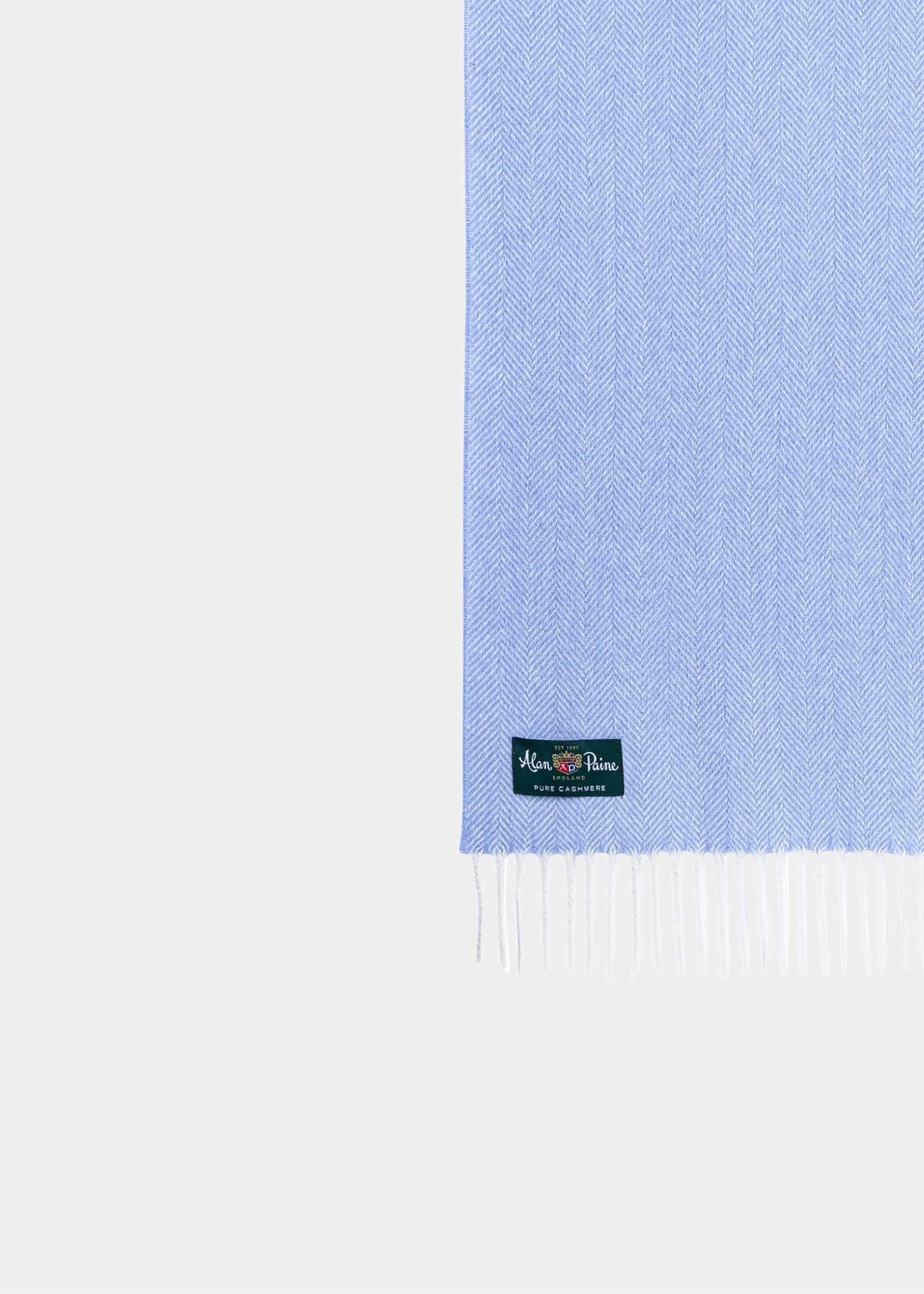 Kinross Cashmere Herringbone Scarf In Glacier