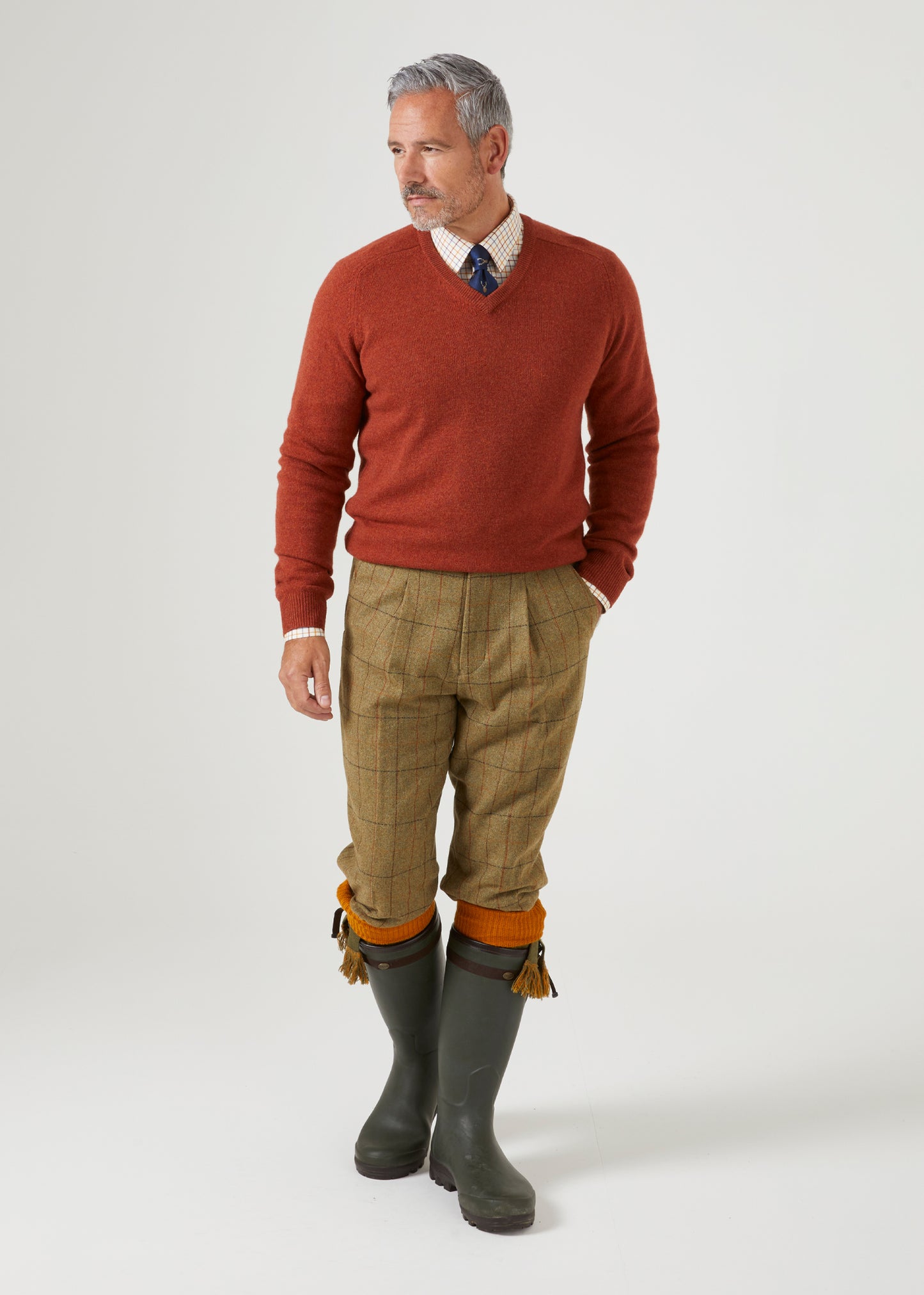 Men's tweed shooting breeks in elm