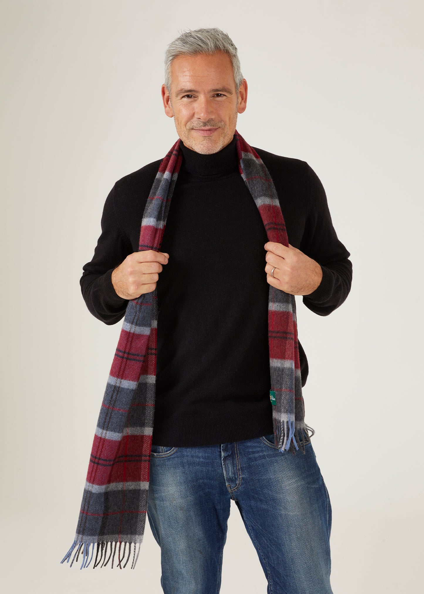 Stowell Men's Wool Cashmere Scarf In Rouge