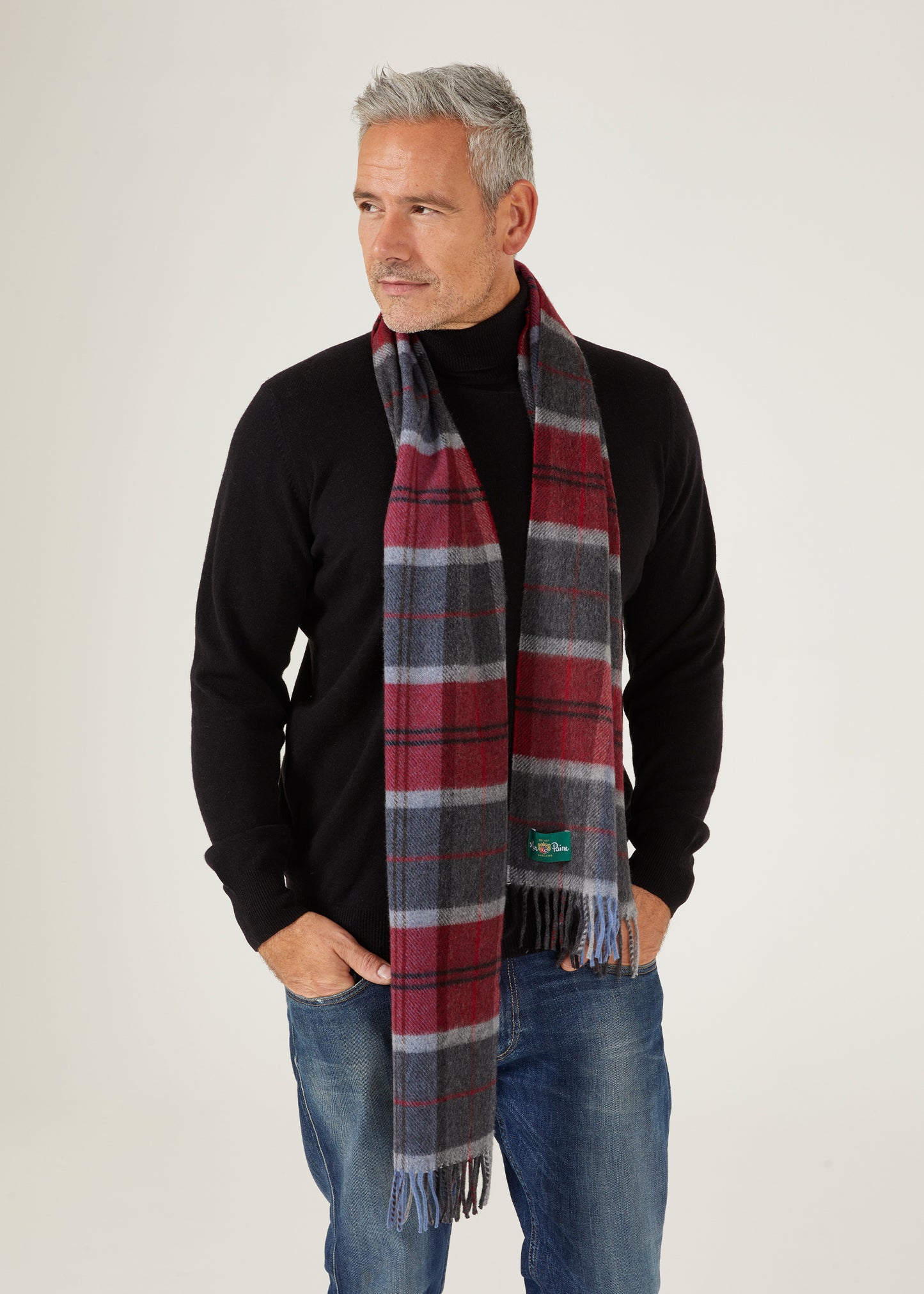 Stowell Men's Wool Cashmere Scarf In Rouge