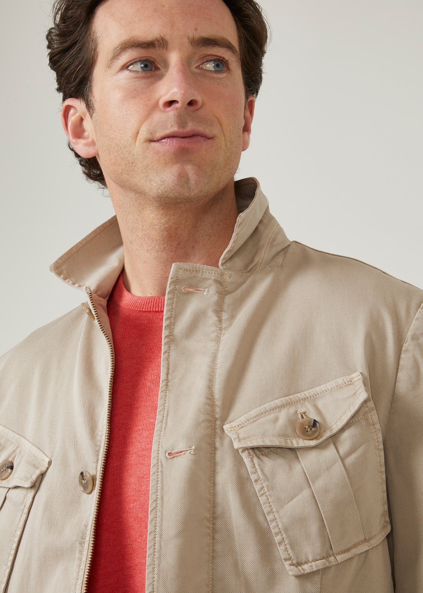 Casual men's jacket in beige
