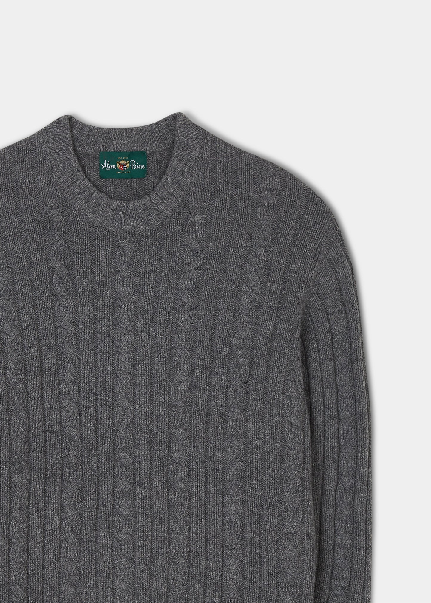 Rathmell Men's Cable Knit Jumper in Grey Mix