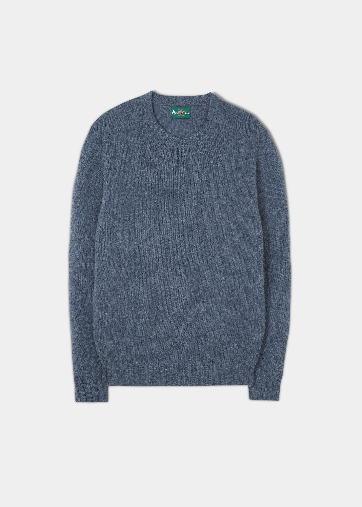 Men's Brushed Shetland Wool Jumper In Blue