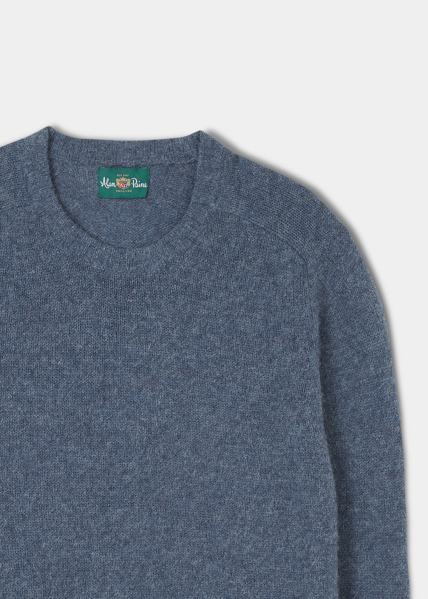 Men's Brushed Shetland Wool Jumper In Blue