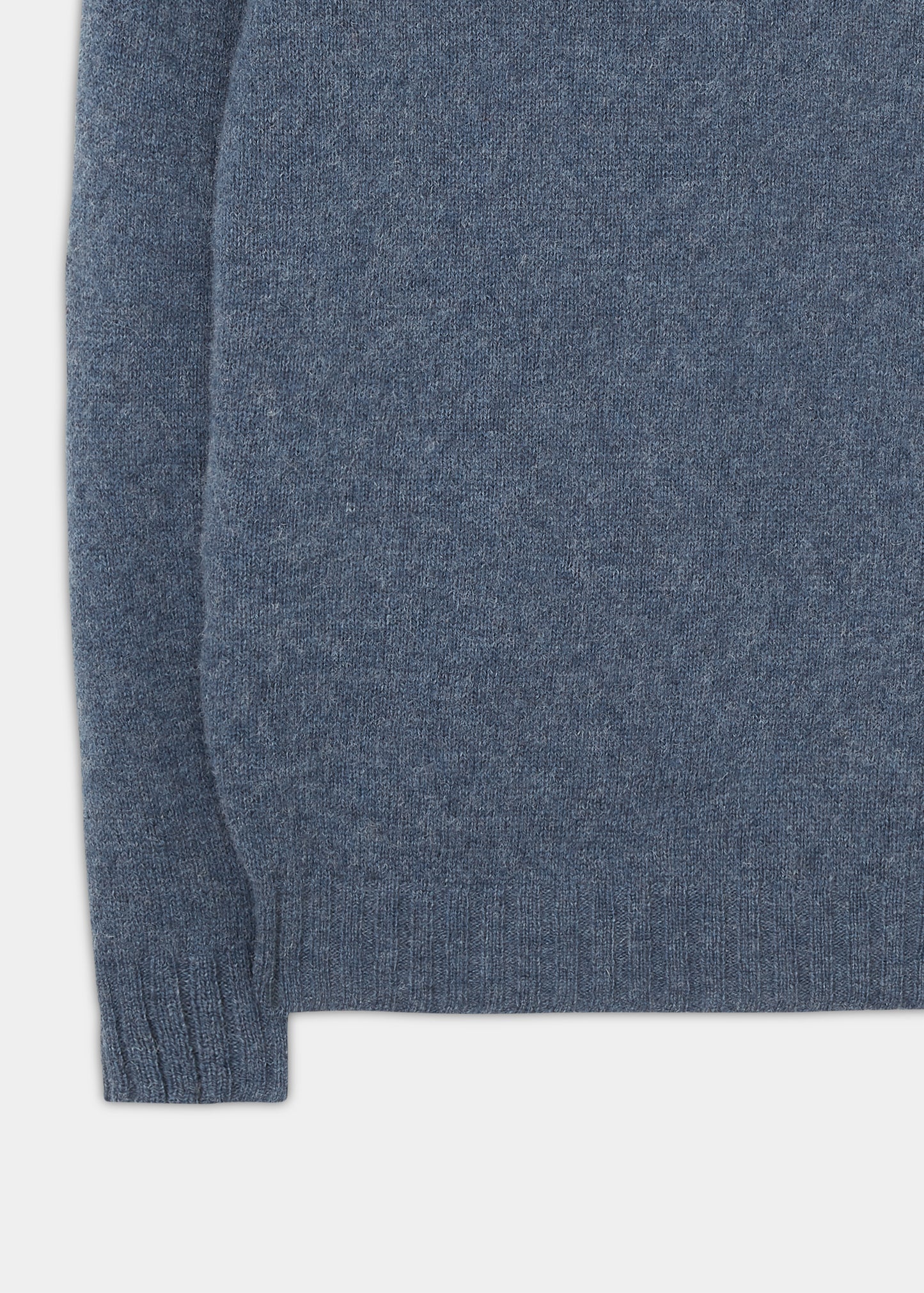 Men's Brushed Shetland Wool Jumper In Blue