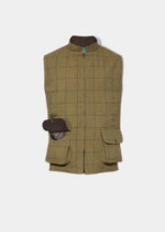 Rutland Men's Tweed Waistcoat In Lichen 