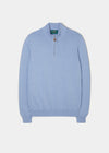 Selhurst Cotton Cashmere 1/4 Zip Jumper In Steel Blue