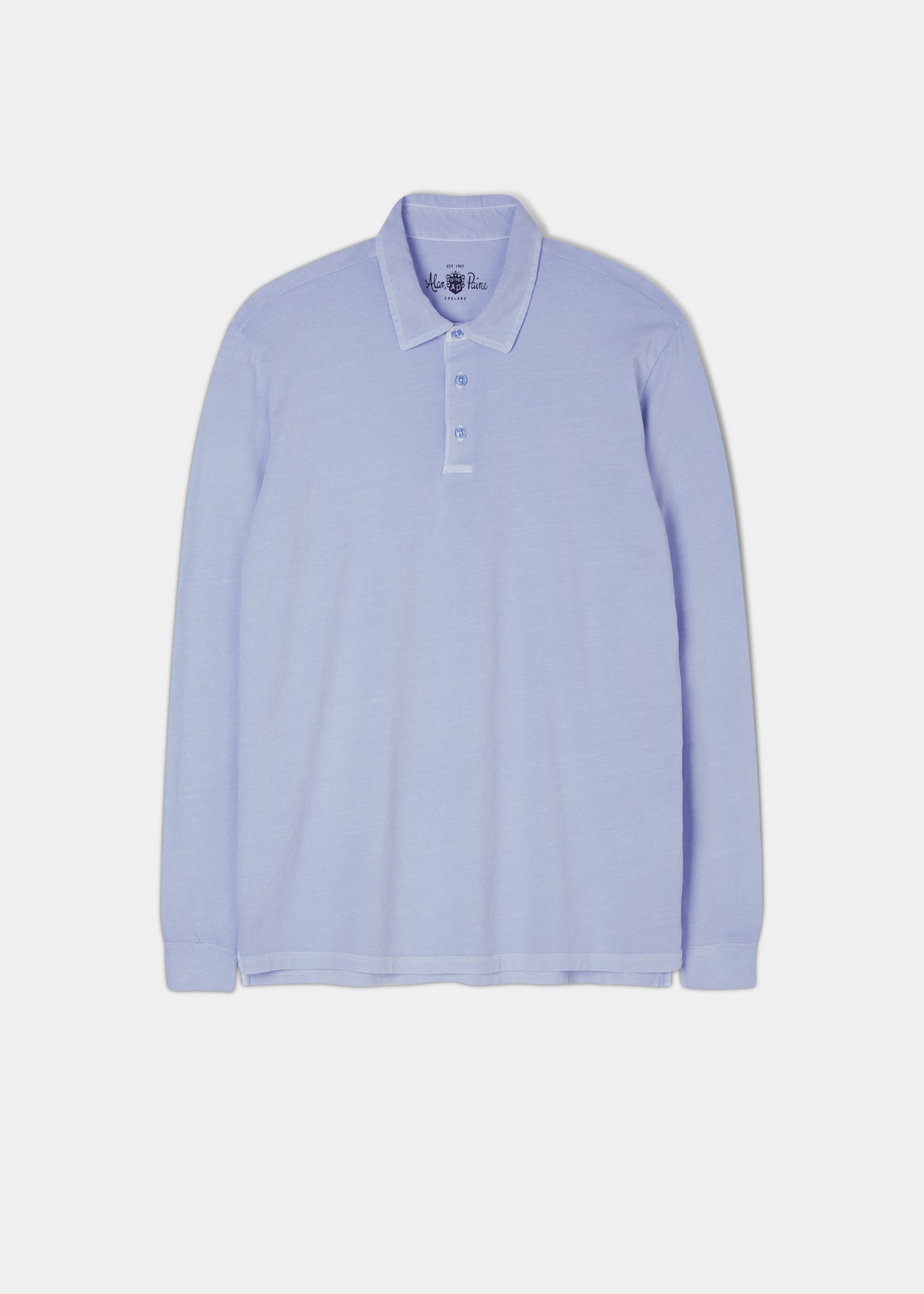 Storwood Long Sleeve Polo Shirt In Light Blue – Alan Paine