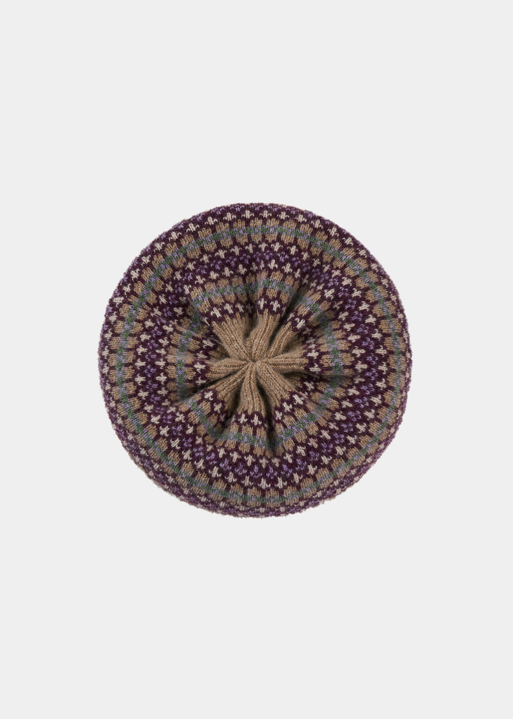 Imogen Ladies Knitted Wool Beret In Pecan