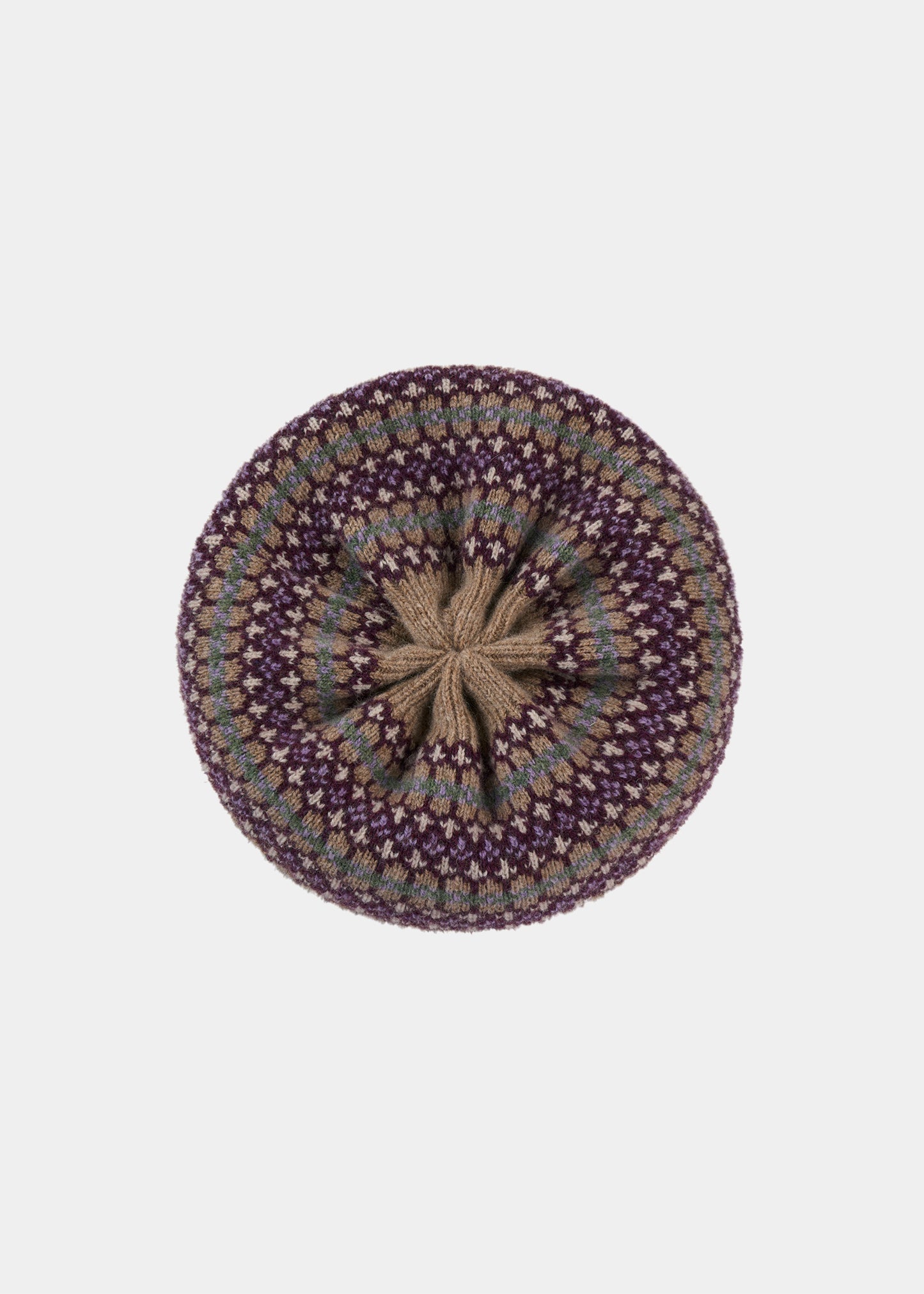 Imogen Ladies Knitted Wool Beret In Pecan