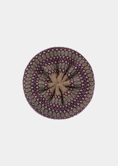 Imogen Ladies Knitted Wool Beret, Gloves and Scarf Set In Pecan