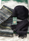 Tideswell Men's Knitted Wool Hat, Scarf and Glove Set In Navy