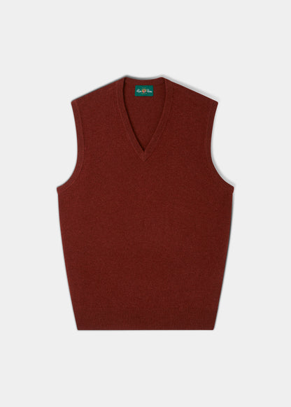 Norfolk Men's Lambswool Slipover in Sienna