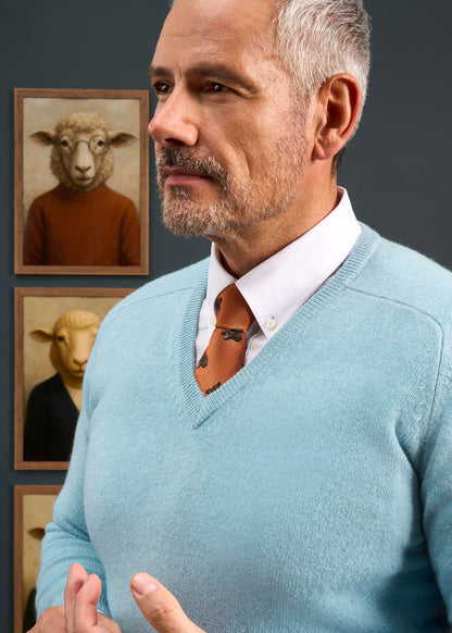 Hampshire Lambswool Jumper in Blue Seal
