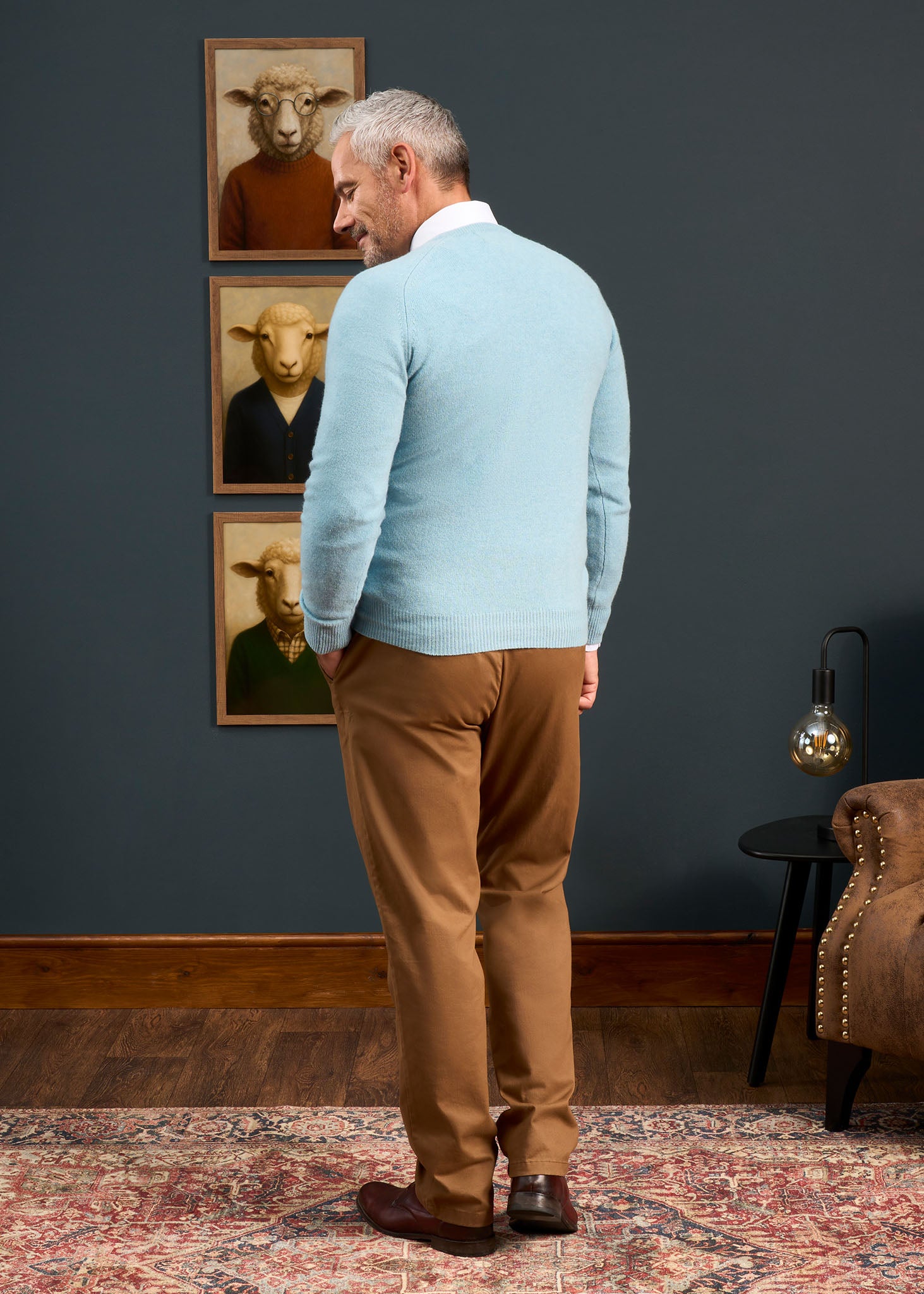 Hampshire Lambswool Jumper in Blue Seal