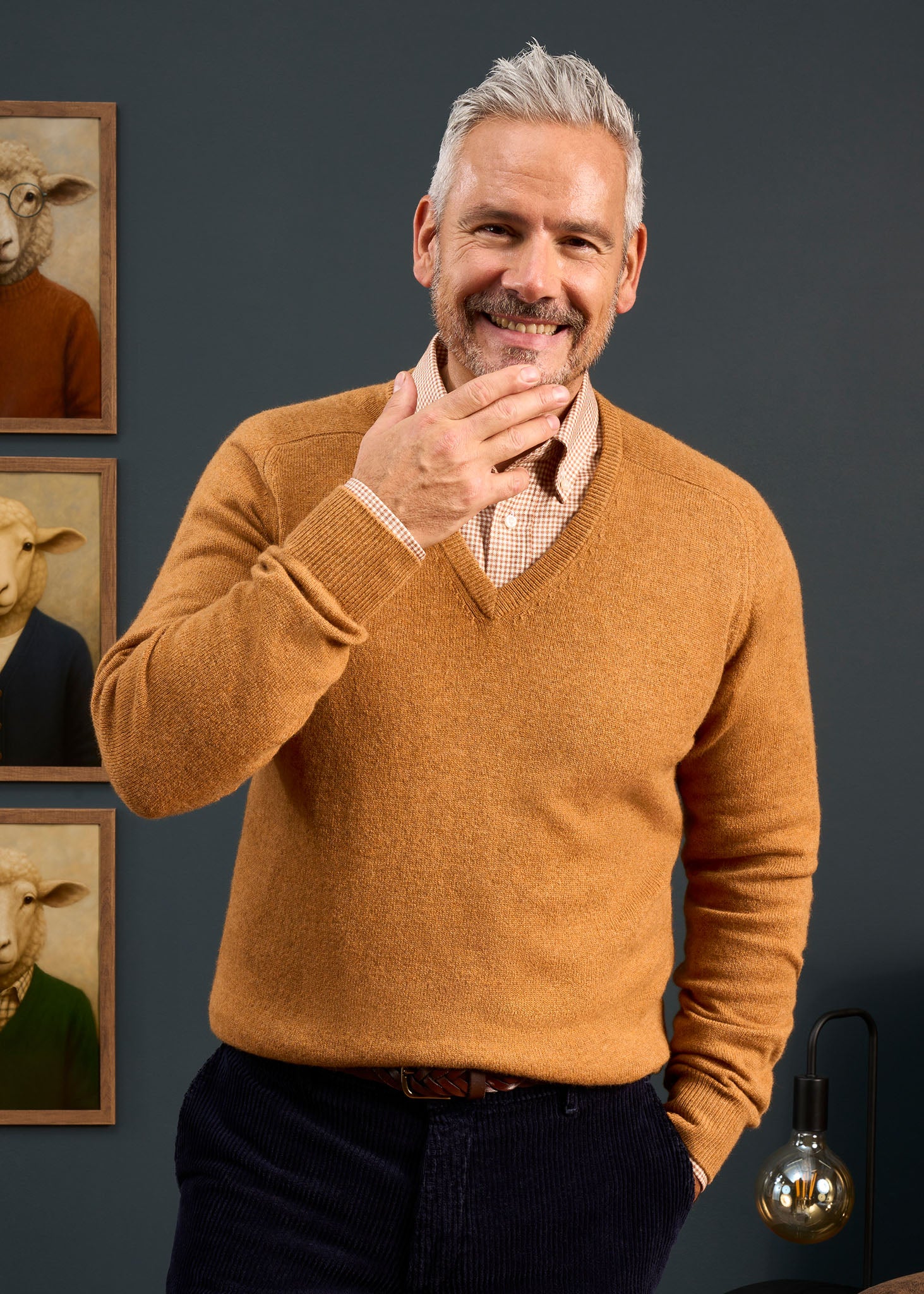 Hampshire Lambswool Jumper in Gazelle
