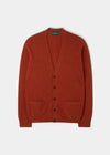 Cornwall Lambswool Cardigan in Ember