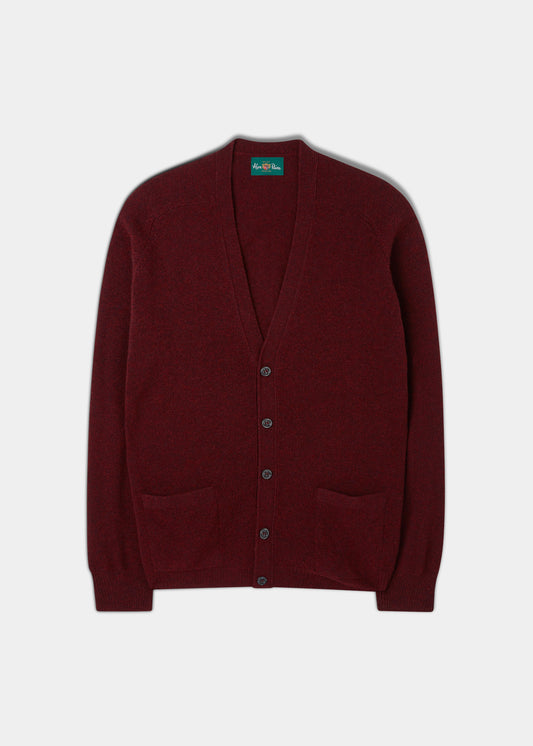 Cornwall Lambswool Cardigan in Red Velvet 