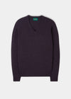 Kilsyth Men's Lambswool Jumper in Elderberry