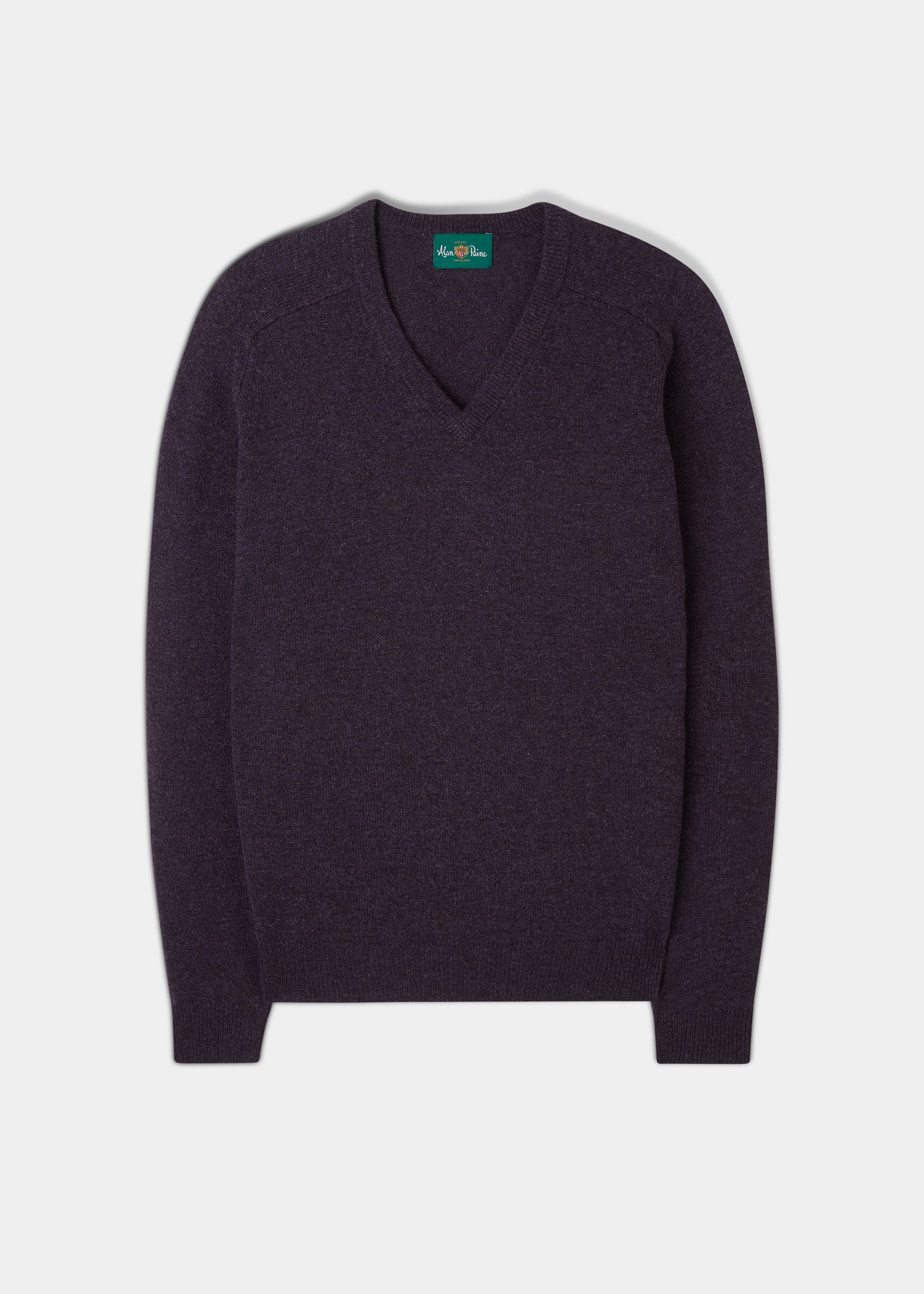 Kilsyth Men's Lambswool Jumper in Elderberry