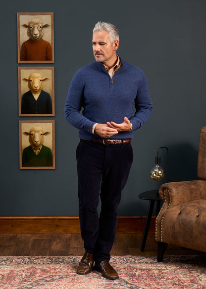 Sutherland Lambswool 1/4 Zip Jumper in Rhapsody