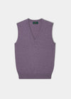 Erin Luxury Vee Neck Fair Isle Tank Top in Heather