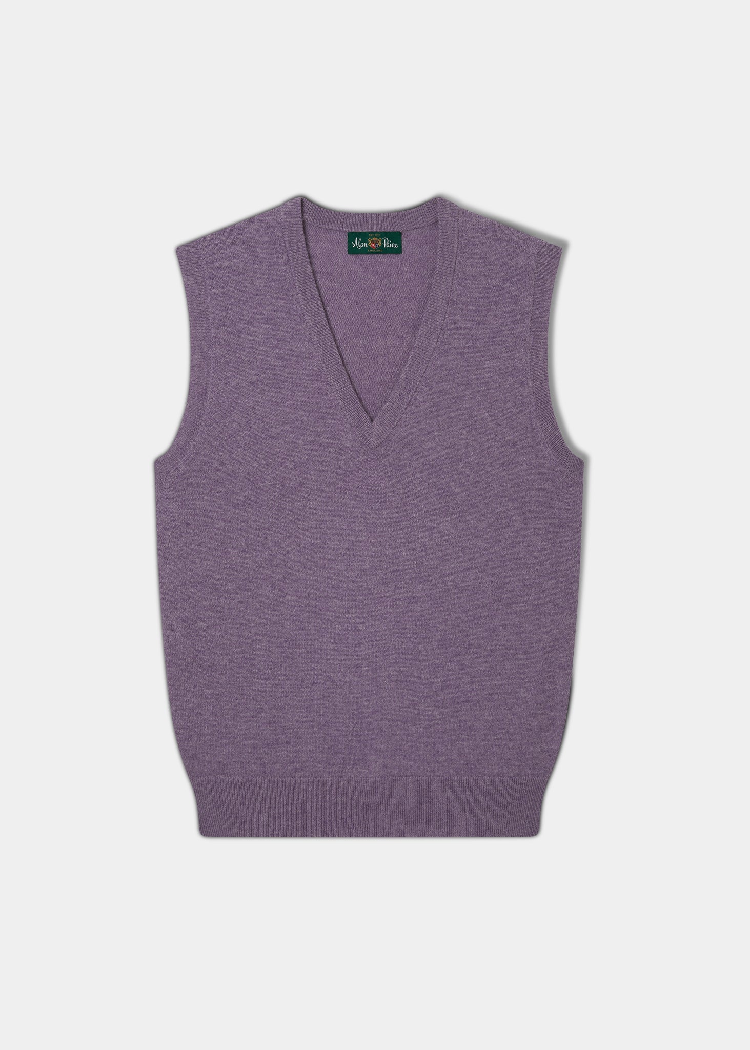 Erin Luxury Vee Neck Fair Isle Tank Top in Heather