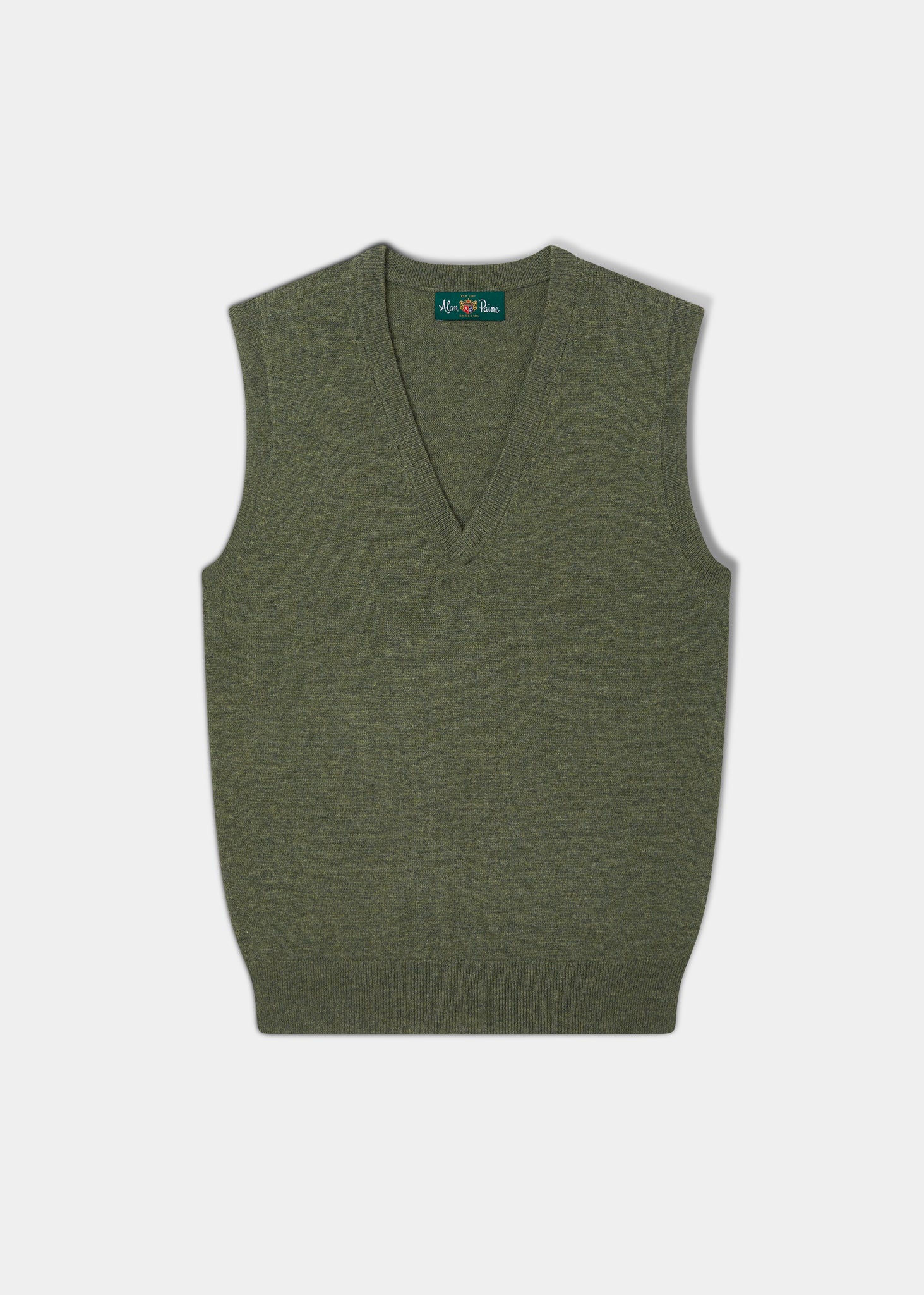 Erin Luxury Vee Neck Fair Isle Tank Top in Landscape