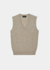Erin Luxury Vee Neck Fair Isle Tank Top in Porridge