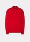 Pentlow Luxury Cotton Long Sleeve Polo Shirt In Rosso